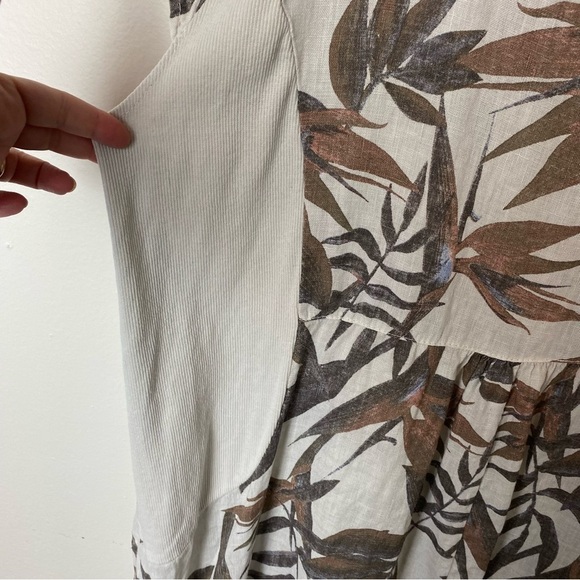 Lungo L’arno Linen Made In Italy Botanical Tropical Print Dress - Picture 7 of 12
